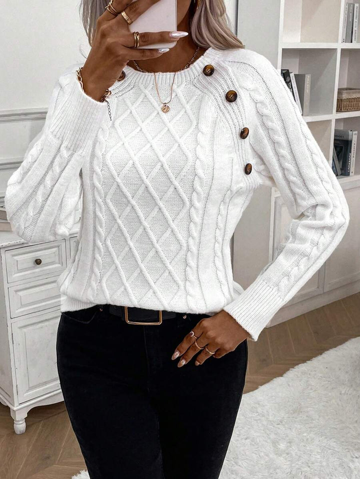 Ivory™ – Button Jumper for Effortless Everyday Elegance
