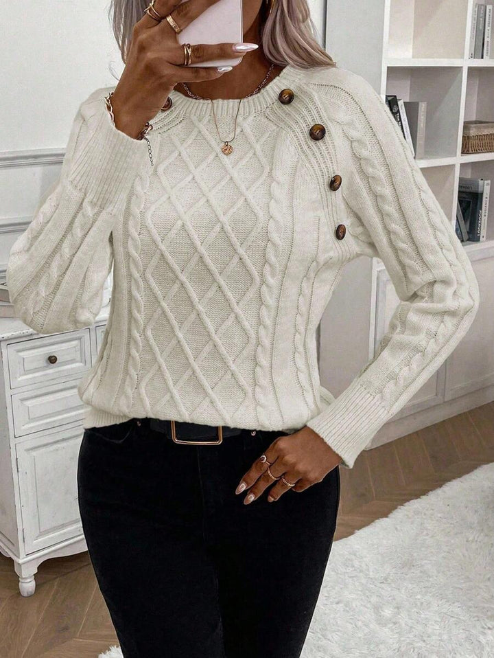 Ivory™ – Button Jumper for Effortless Everyday Elegance