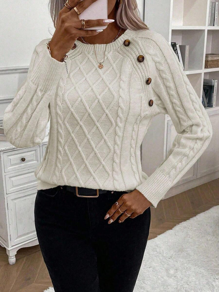 Ivory™ – Button Jumper for Effortless Everyday Elegance