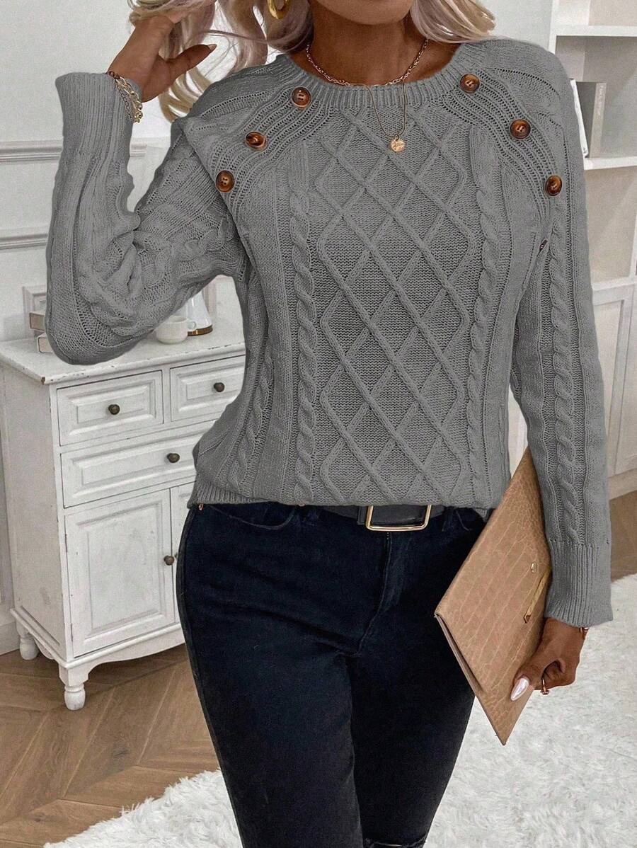 Ivory™ – Button Jumper for Effortless Everyday Elegance