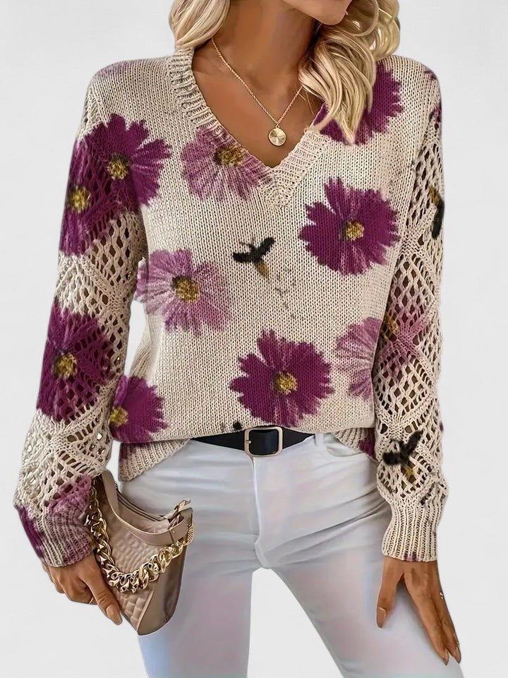 Maelynn™ – Floral Sweater for Timeless Elegance