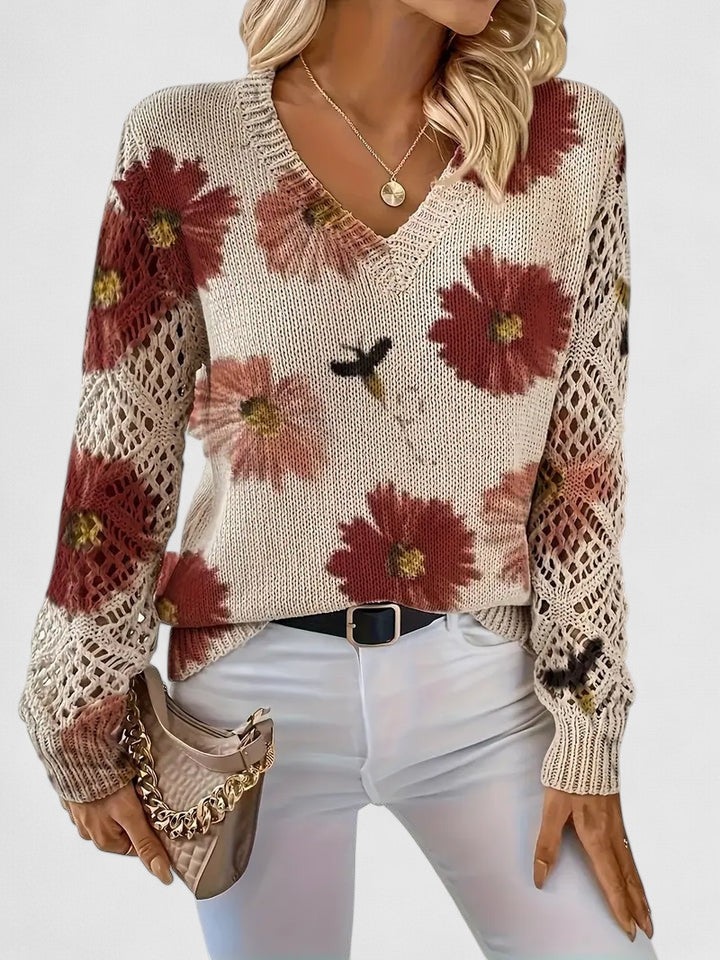 Maelynn™ – Floral Sweater for Timeless Elegance