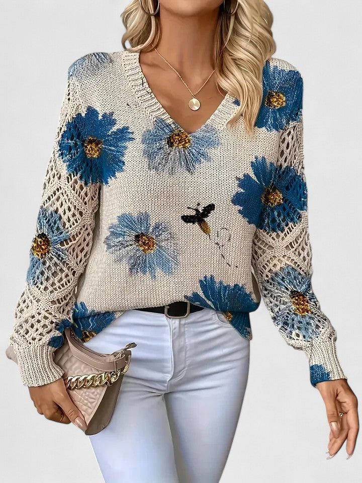 Maelynn™ – Floral Sweater for Timeless Elegance