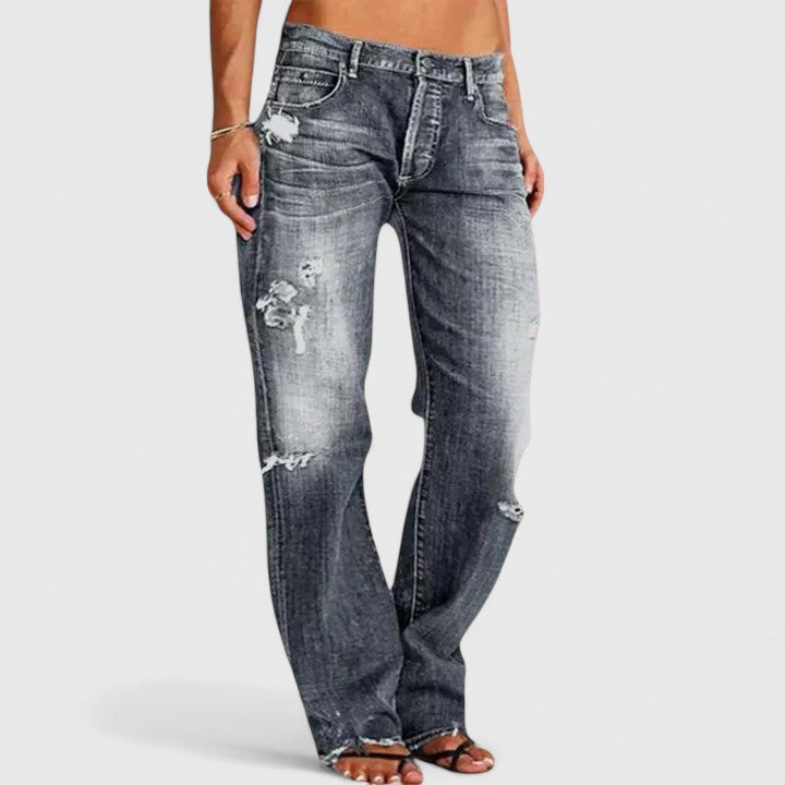 DAKOTA – VINTAGE VIBE DISTRESSED BOOTCUT JEANS