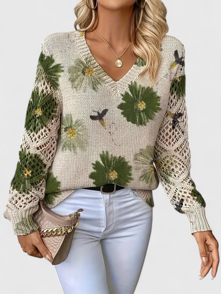 Maelynn™ – Floral Sweater for Timeless Elegance