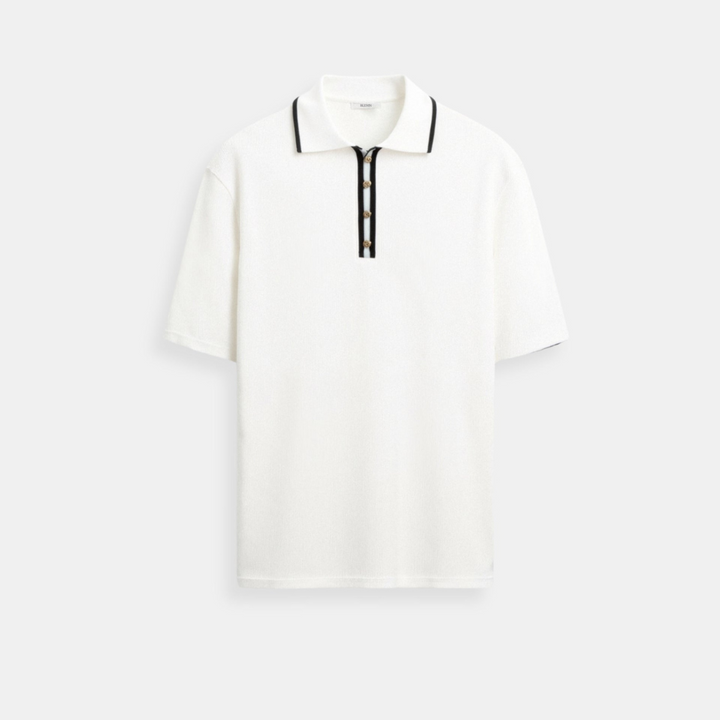 NOBA Contrast Elegant Trim Button Up Polo