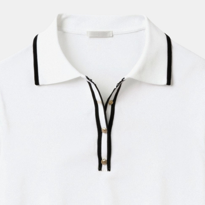 NOBA Contrast Elegant Trim Button Up Polo