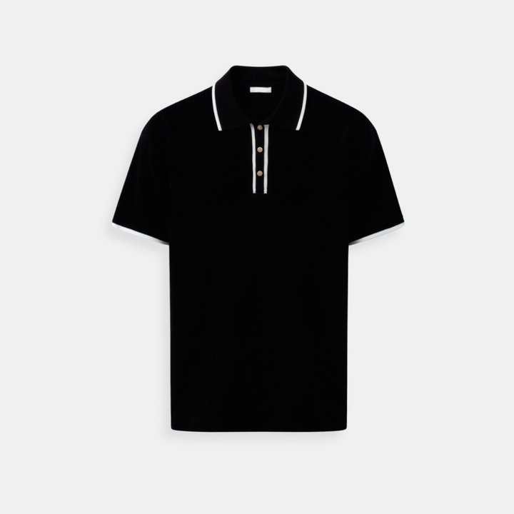 NOBA Contrast Elegant Trim Button Up Polo