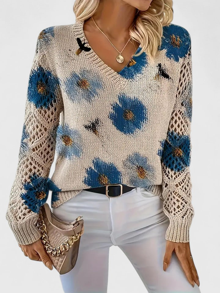 Maelynn™ – Floral Sweater for Timeless Elegance