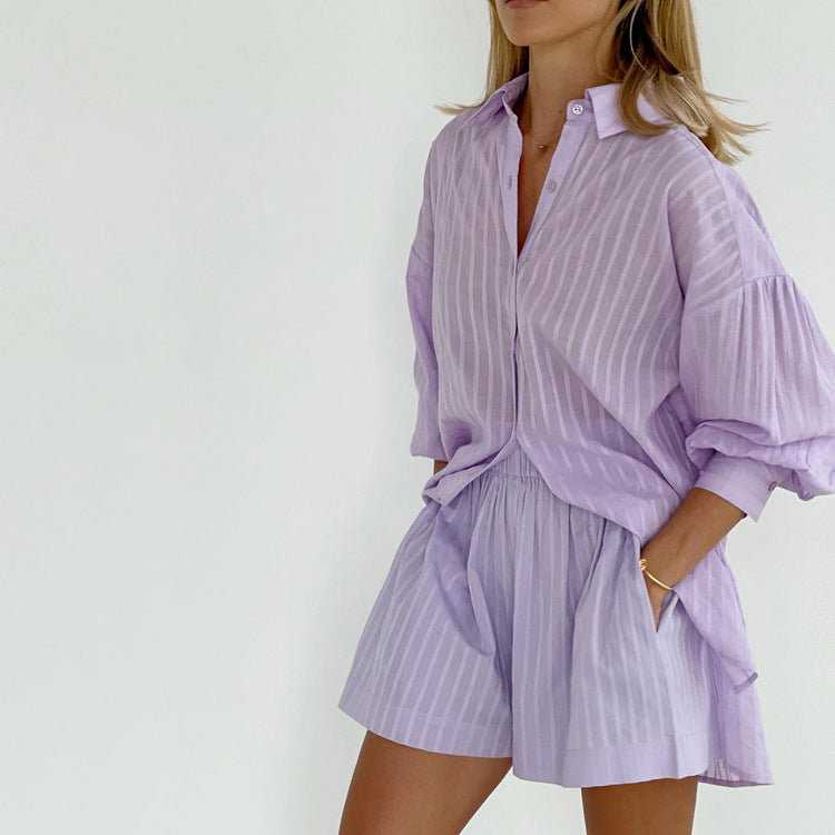 Viola | Luchtige button-up en shorts set