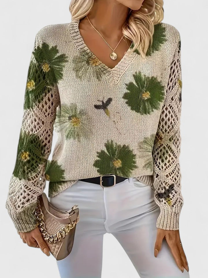 Maelynn™ – Floral Sweater for Timeless Elegance