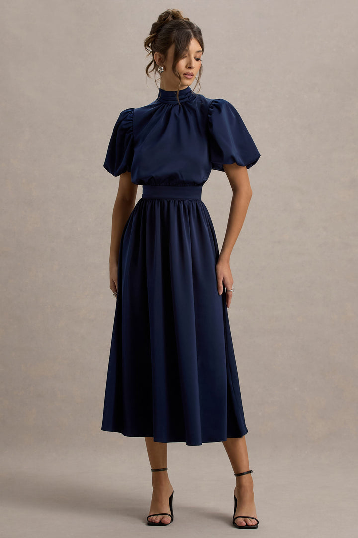 Persea | Navy Midi Dress