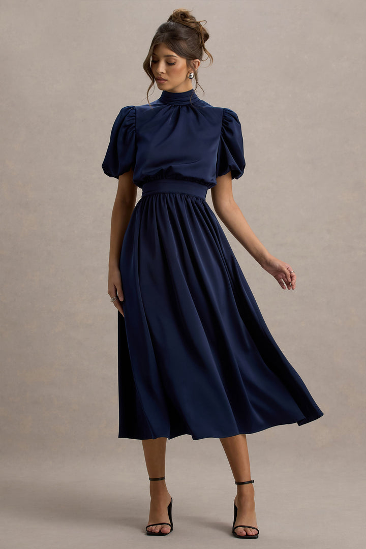 Persea | Navy Midi Dress
