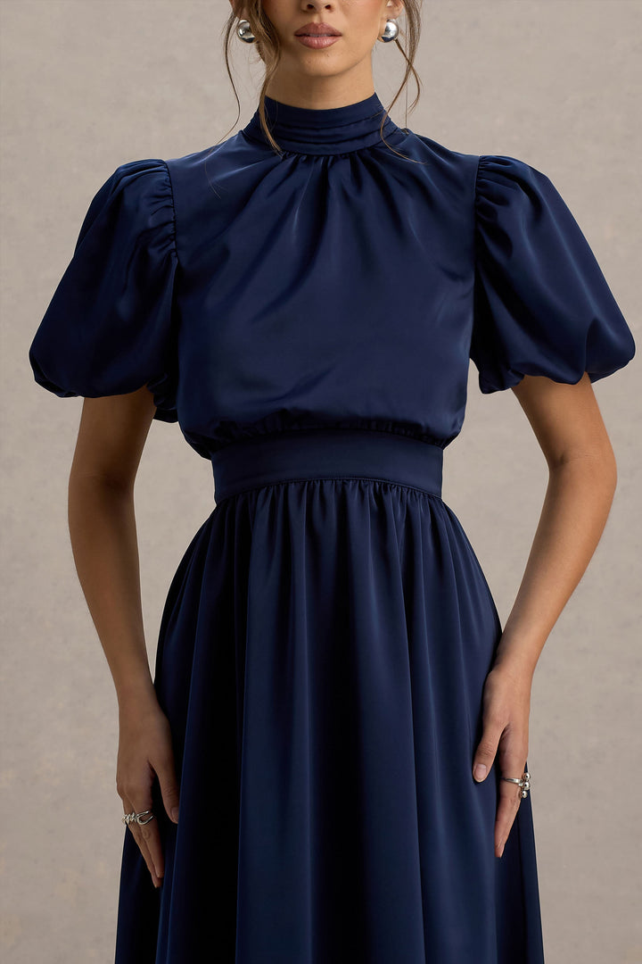Persea | Navy Midi Dress